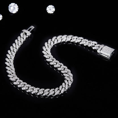 VVS Moissanite Cuban Link Chain (Solid 925 Silver)