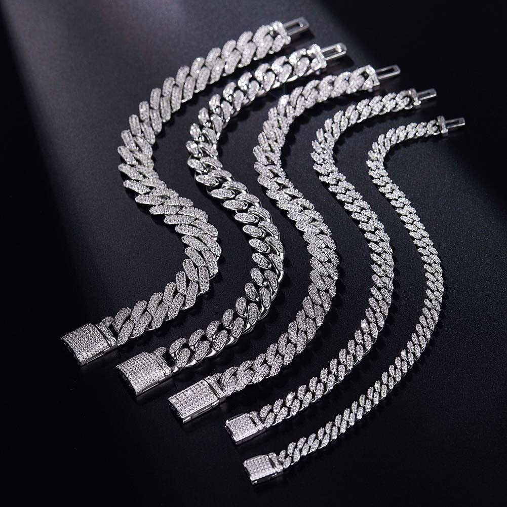 VVS Moissanite Cuban Link Chain (Solid 925 Silver)