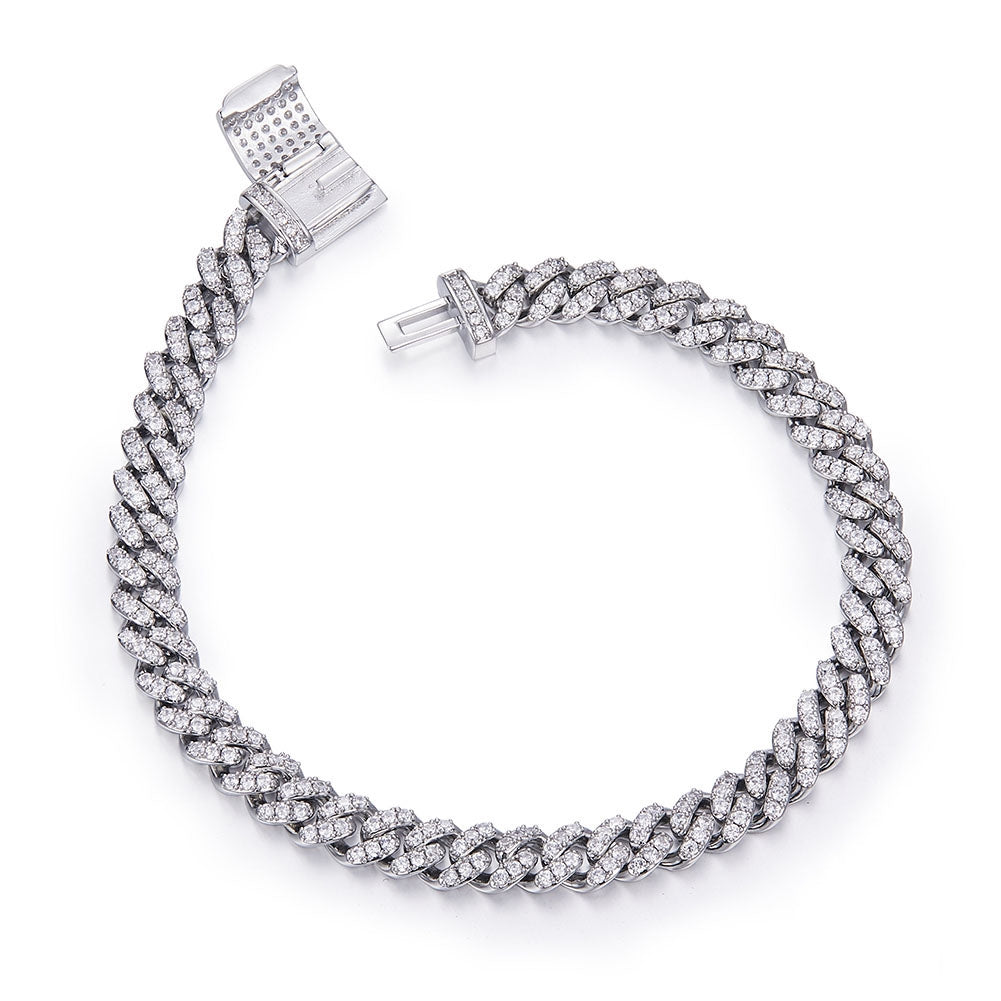 VVS Moissanite Cuban Link Chain (Solid 925 Silver)