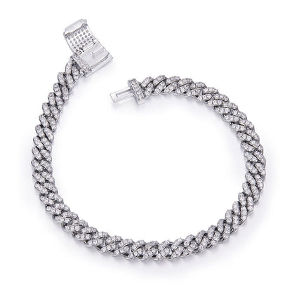 VVS Moissanite Cuban Link Chain (Solid 925 Silver)