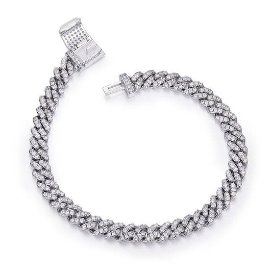 VVS Moissanite Cuban Link Chain (Solid 925 Silver)