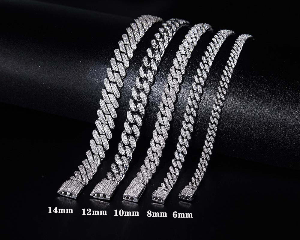 VVS Moissanite Cuban Link Chain (Solid 925 Silver)
