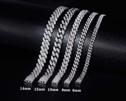 VVS Moissanite Cuban Link Chain (Solid 925 Silver)